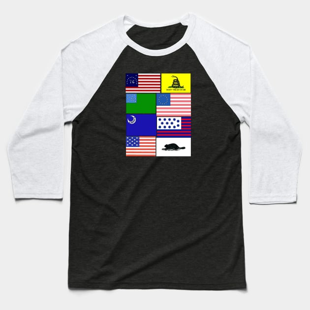 Flags of the Revolution Baseball T-Shirt by Aeriskate
